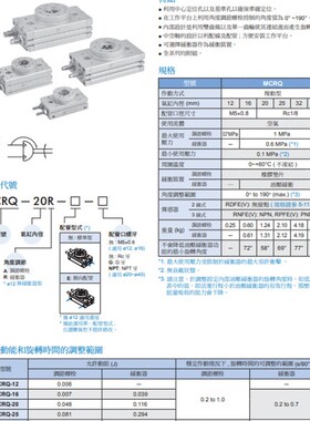 台湾金器旋转气缸MCRQ-25A