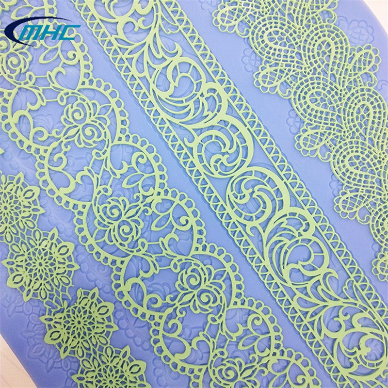 新款翻糖硅胶蕾丝垫 翻糖蛋糕印花模具 烘培工具蛋糕围边花边装饰
