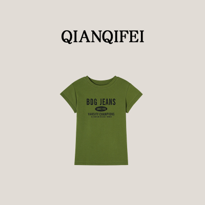 3-31F【纤奇菲】新款韩版潮流字母印花短袖T恤 91010-1871