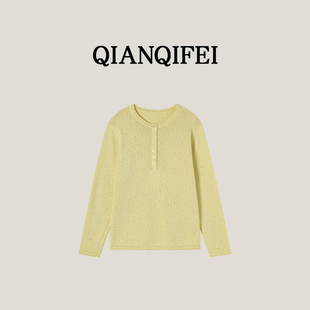 13F 81104 漫天星河 闪闪圆领扣子针织衫 8022 新款