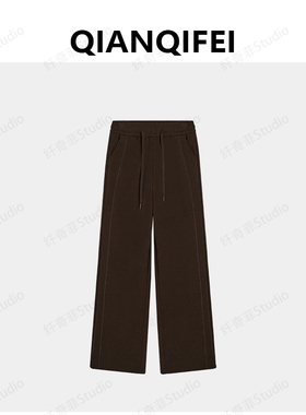 3-24H【纤奇菲】新款简约设计感宽松显瘦加绒休闲裤 81091-82725