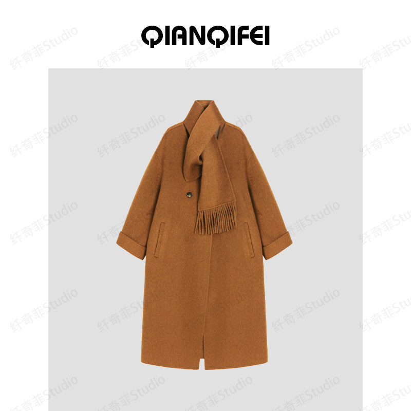 12-19F B 新款高端气质双面围巾大衣 81070-D3AB44929A