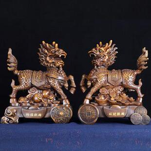 麒麟摆件一对卧室求子家居装饰品收藏招财精致