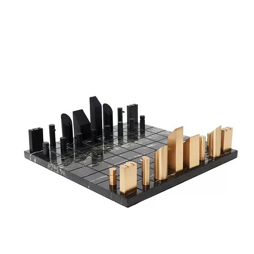 现代简约水晶棋盘摆件北欧样板间客厅桌面茶几大理石棋盘饰品摆设