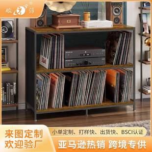 工业风铁木置物架加粗钢管榉木承重100k客厅书房可拆卸组装 收纳架