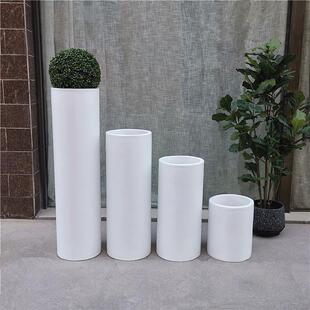 简约圆筒玻璃钢花瓶居家软装客厅婚庆园林仿真植物微景观装饰摆件