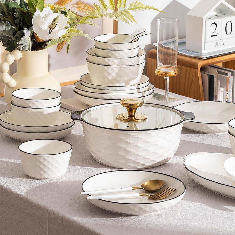 碗碟套装家用简约现代网红餐具陶瓷盘子2022新款乔迁碗盘碗筷碗具