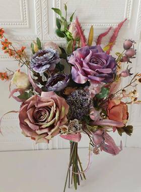 M308美拉德色花系束仿真花家居洽谈餐桌台商务摆件售楼处样板间