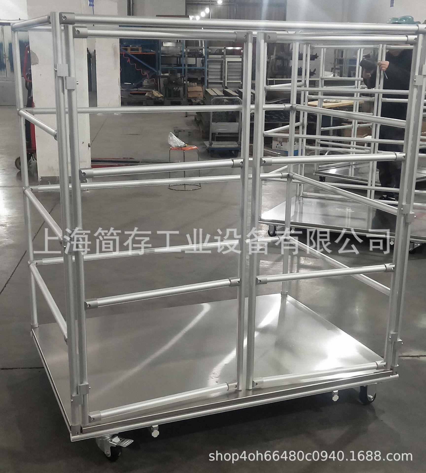 第三代精益管推车不锈钢垃圾收集车线棒推车无尘车间防静推车