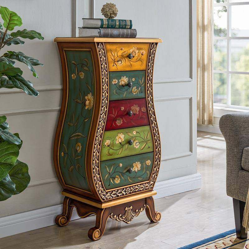 欧式四五六玄关斗柜实木美式花瓶装饰柜抽屉柜收纳整理柜复古彩绘,工业油品/胶粘/化学/实验室用品,其他实验室设备,淘宝优惠券,粉丝福利购,淘宝优惠卷