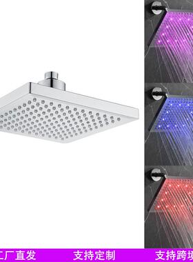 led七彩发光顶喷温控三色顶喷7色淋浴方形喷头节水顶喷温控SDH-B1