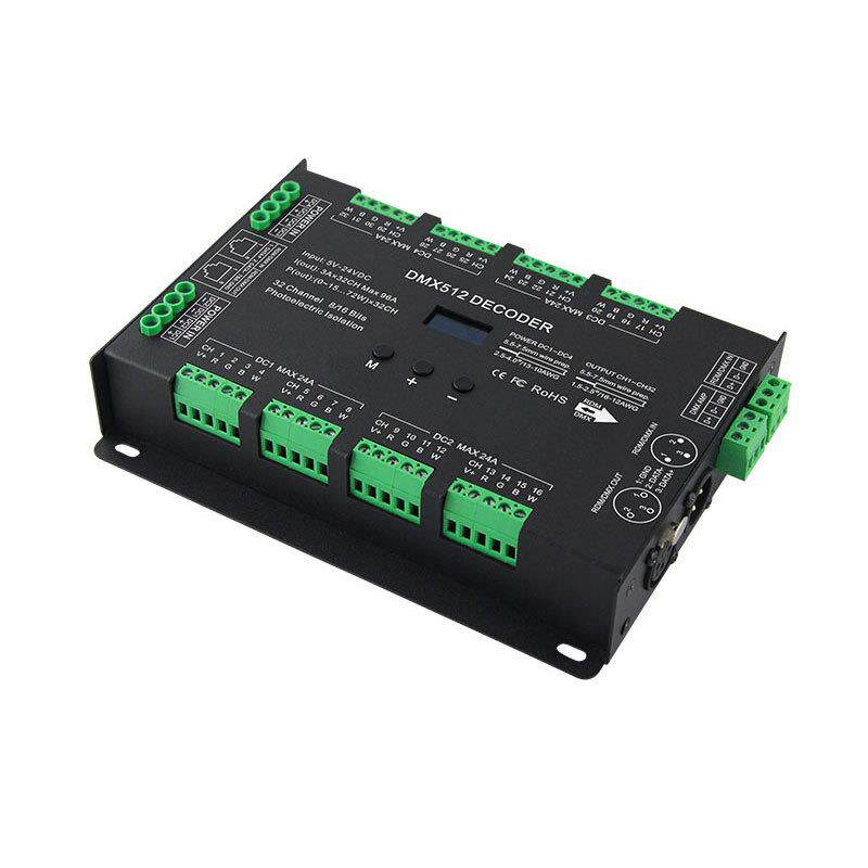 32 通道 96A RGBW DMX 512 LED解码器控制器 DC5-24V BC-632