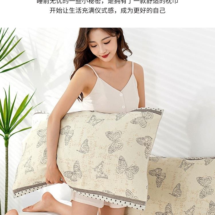 纯棉纱布枕巾一对装四季新款家用成人枕头巾柔软透气盖巾