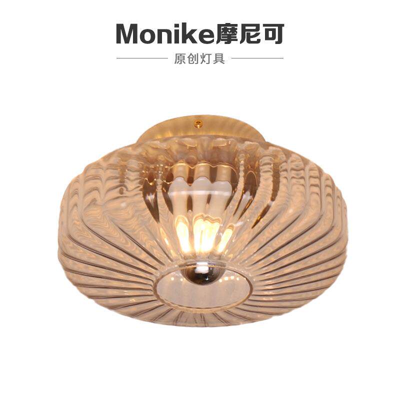 跨境护眼玻璃餐厅壁灯吸顶过道客厅轻奢设计师中山灯具节能防蓝光