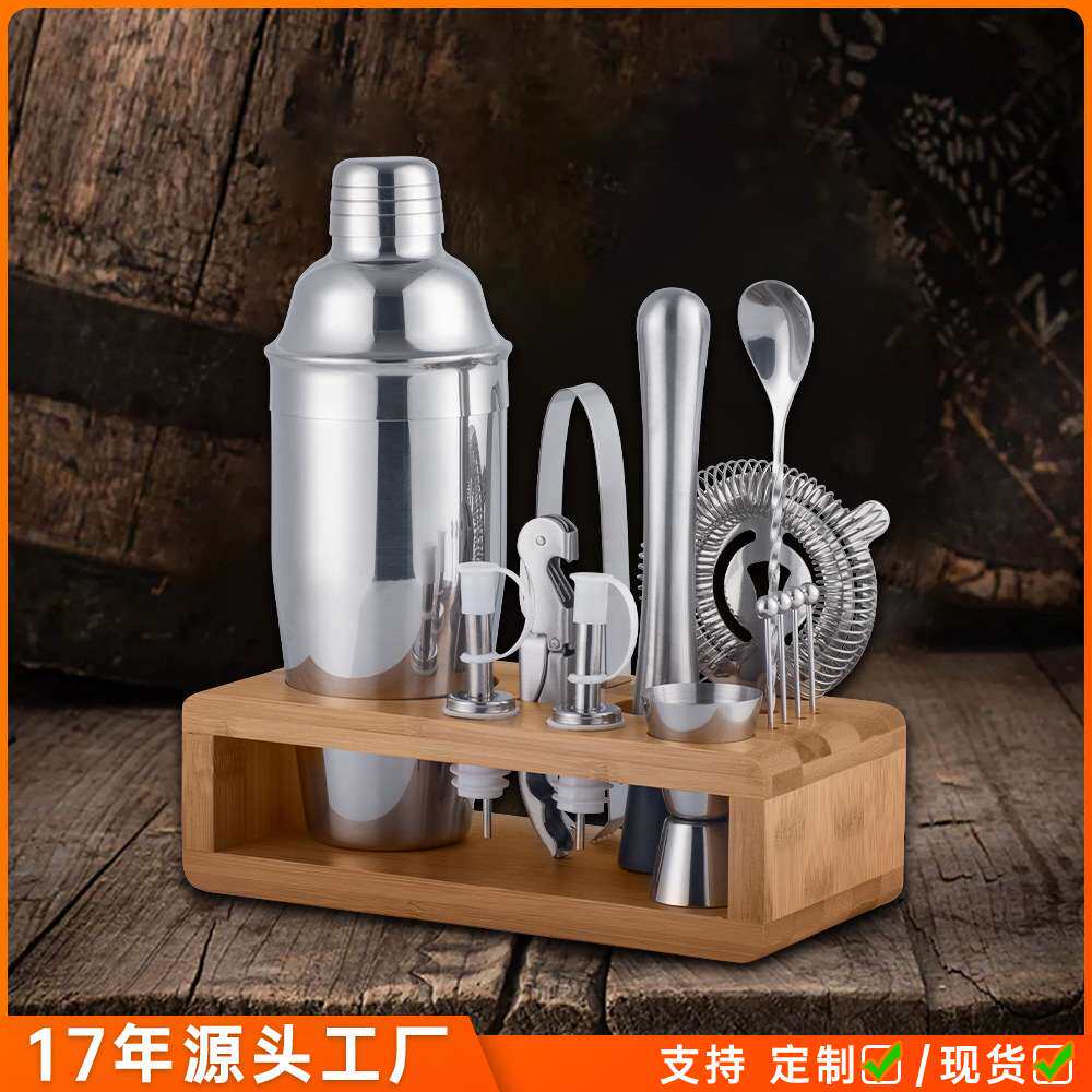 新品奶茶用品鸡尾酒不锈钢调酒器全套雪克杯调酒工具的工具套装