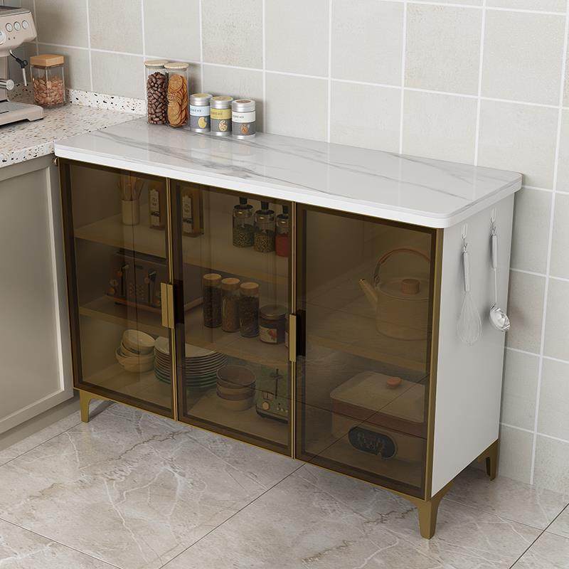 厨房岩板置物柜多功能切菜桌操作台多层储物柜小岛台可移动餐边柜