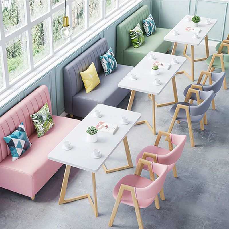 网红奶茶店卡座沙发咖啡厅火锅商用餐饮家具圆桌椅子组合靠墙