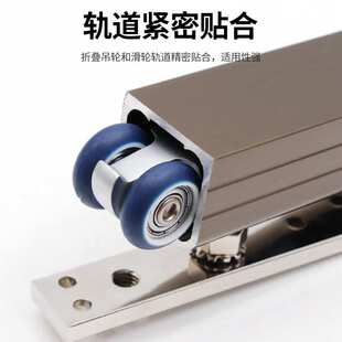 家用木门叠折移动门滑轮中式折叠门道轨配件十字铰链360度万向轮