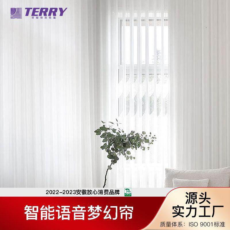 特瑞梦幻帘垂直帘智能电动窗帘工厂客厅阳台防晒卧室落地窗遮光帘