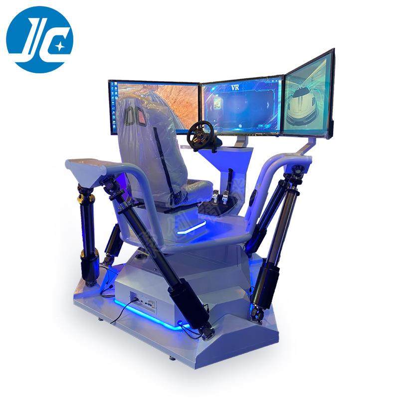 聚创智能六轴赛车模拟驾驶机三屏体感赛车vr动感模拟设备