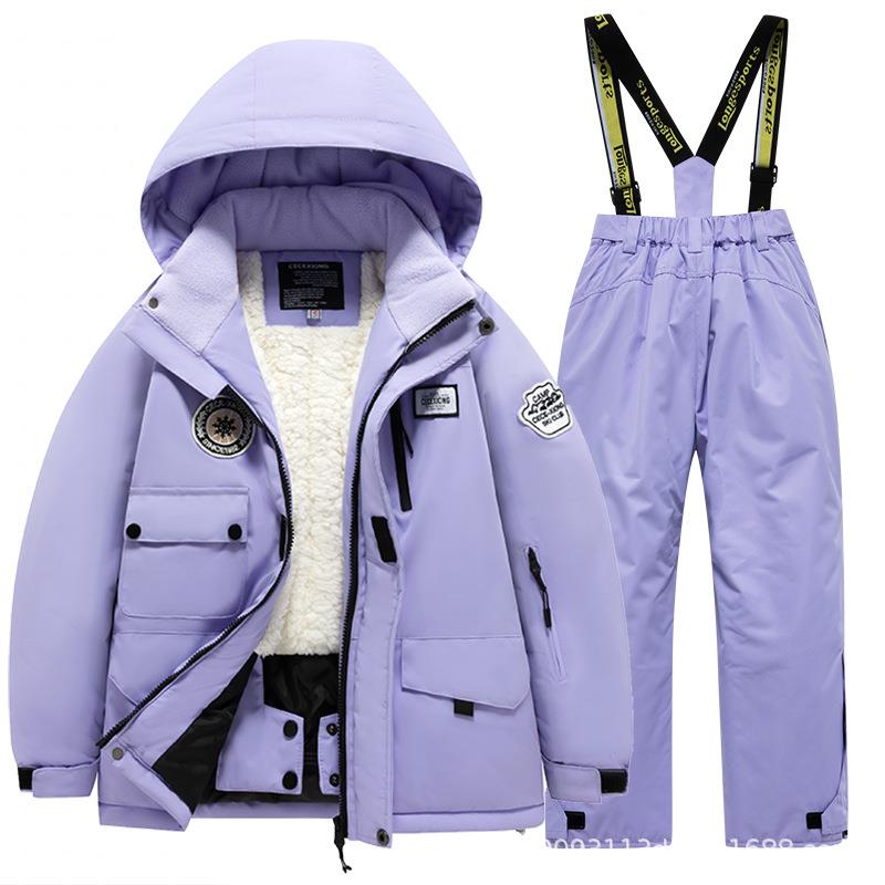 儿童滑雪服套装女童户外加厚防水防风保暖男童宝宝滑雪衣裤装备潮