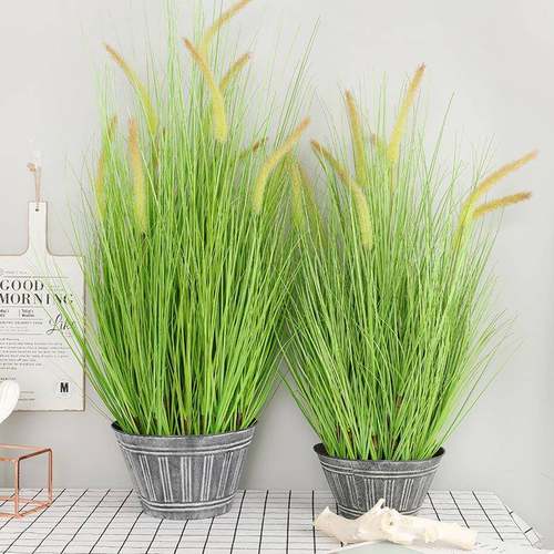 直销森系婚礼布置仿真假花盆景家居装饰仿真洋葱草狗尾盆栽