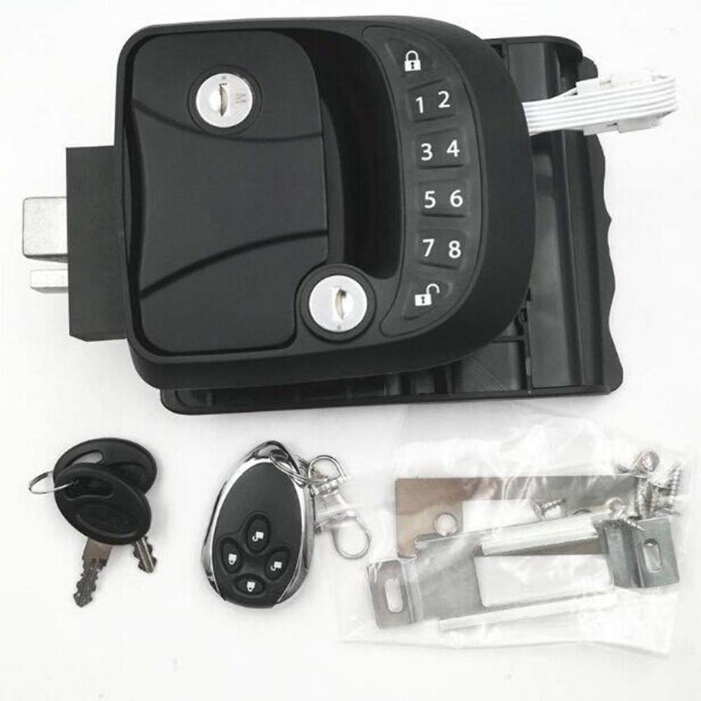 房车改装配件游艇轮船房车房门锁黑色磨砂电子锁R3锁智能锁