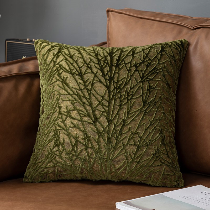 割绒抱枕简约大气沙发靠枕床头靠垫套靠垫立体毛绒汽车枕套大号