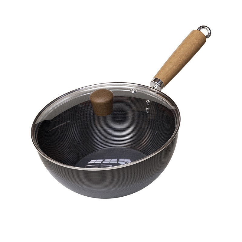 铁锅无涂层锅手工铁锅已开锅炒菜农村柴火灶不粘锅炒菜锅家用