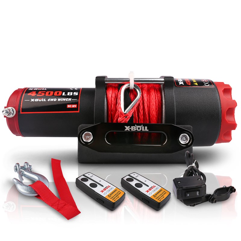 X-BVLL 直销4500H磅电动绞盘尼龙绳12v越野车载安全脱困自救改装