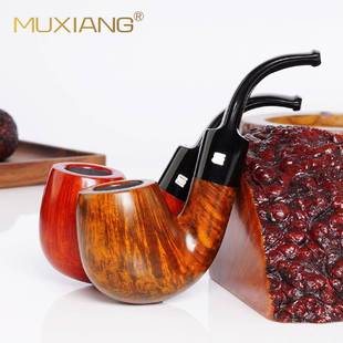木香手工石楠木烟斗木制烟具9MM过滤自由式 实木烟斗