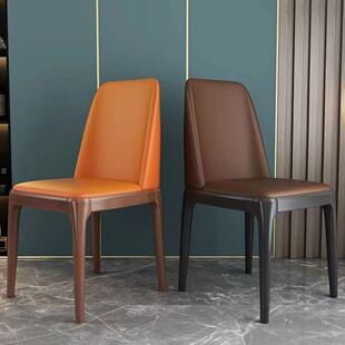 全实木餐椅家用简约现代轻奢北欧酒店餐厅吃饭餐桌椅子靠背椅凳子
