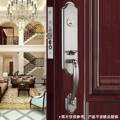 高端锁具304不绣钢门锁别墅大门执手锁豪华大门锁双拉面板