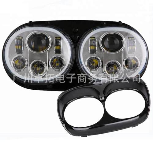 直销适用哈雷戴维森双头灯90W哈雷双灯led多功能光圈前照灯