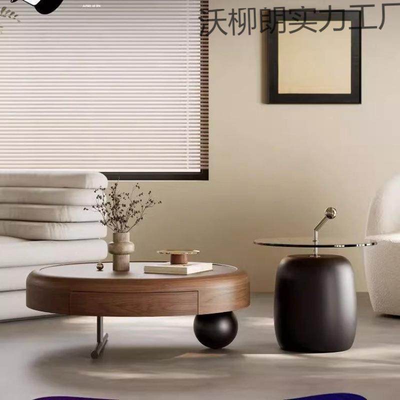 【实用好物】设计师意式轻奢圆形茶几组合创意高级客厅家用简约古,3C数码配件,USB灯,淘宝优惠券,粉丝福利购,淘宝优惠卷