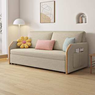 棉麻折叠沙发床两用小户型客厅坐卧一体伸缩储物阳台书房家用沙发