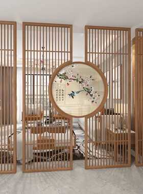 工厂供应国风新中式不锈钢屏风茶馆酒楼镂空仿木纹古典隔断装修墙