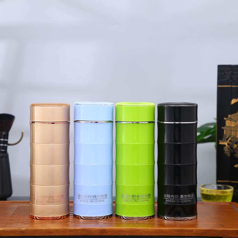 银杯厂家 供应水晶竹节银离子保温杯时尚养身保健杯银杯子