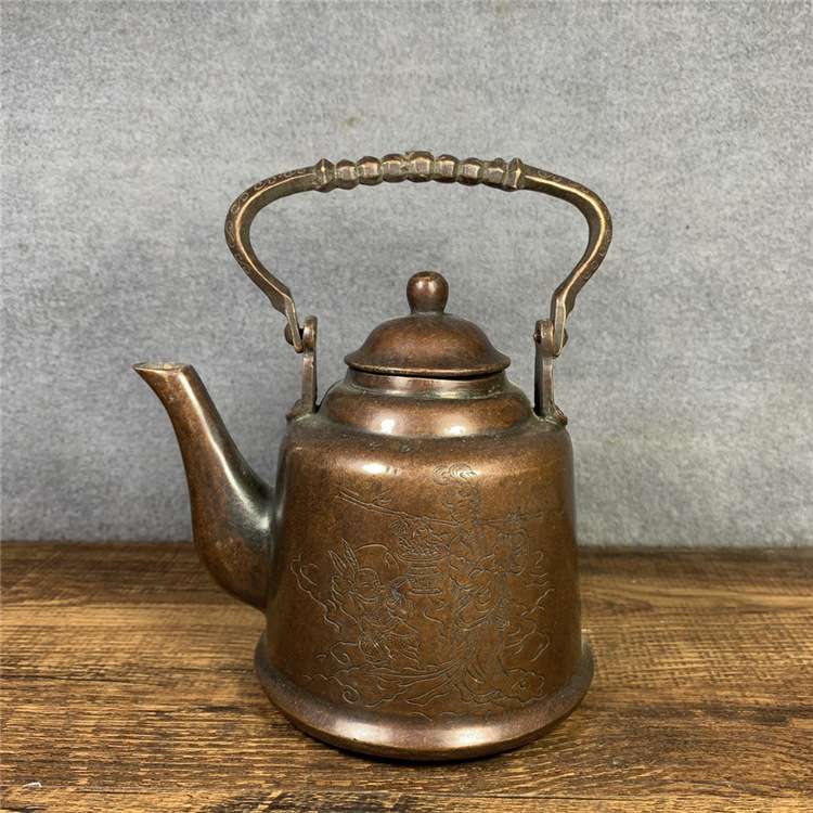 老铜酒壶老酒具铜酒盅酒杯古玩收藏民俗怀旧老物件复古装饰摆件