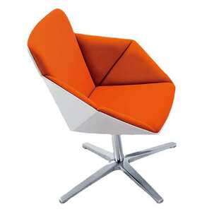 办公洽谈接待会议自回正单人沙发椅简约银行柜台前接待休闲转椅