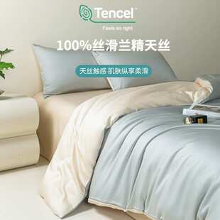 A类母婴级100支兰精天丝四件套夏季丝滑裸睡床单被套冰丝床笠套件