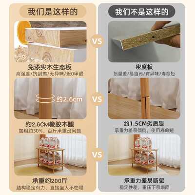 小桌子沙发边几家用客厅小户型茶几出租屋床头置物架实木方桌简易