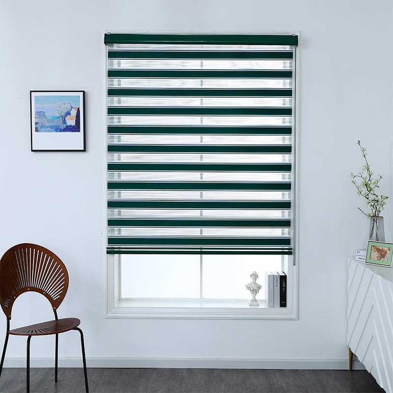 源头厂家 高档条纹卷帘办公室书房客厅卧室遮光柔纱帘百叶窗帘