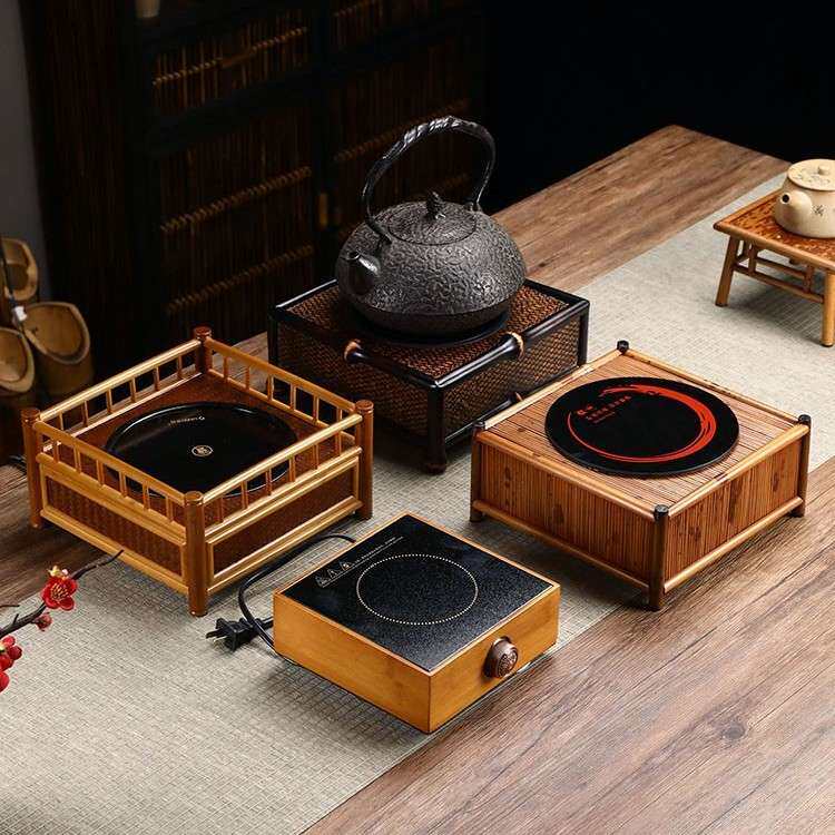 湘妃竹制家用全自动电陶炉煮茶器复古做旧烧水炉传统手工电热茶炉