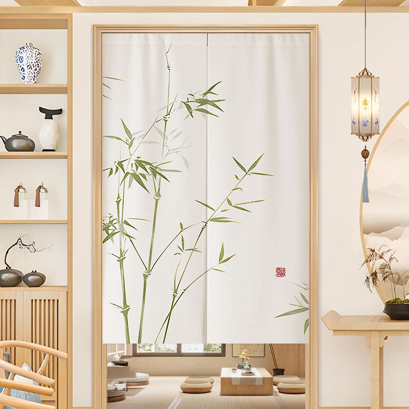 中式竹子门帘隔断帘玄关卫生间厕所门口半截遮挡挂帘家用卧室帘子