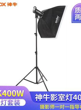 神牛SK400W单灯套装人像补光灯拍照柔光箱摄影灯光摄影棚拍照打光