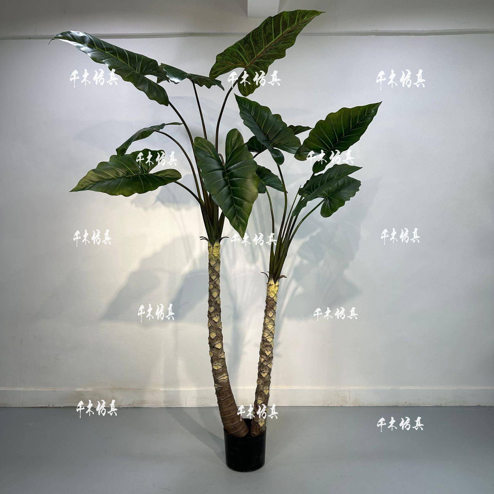 高端仿真绿植彩虹芋仿生热带植物假树盆栽海芋造景观假芋头树造景