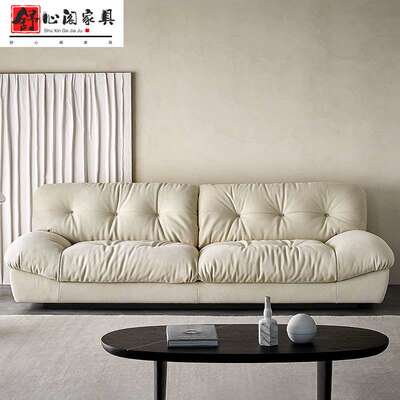 意式极简布艺羽绒bater云朵沙发白敬亭客厅轻奢小户型超软麂皮绒
