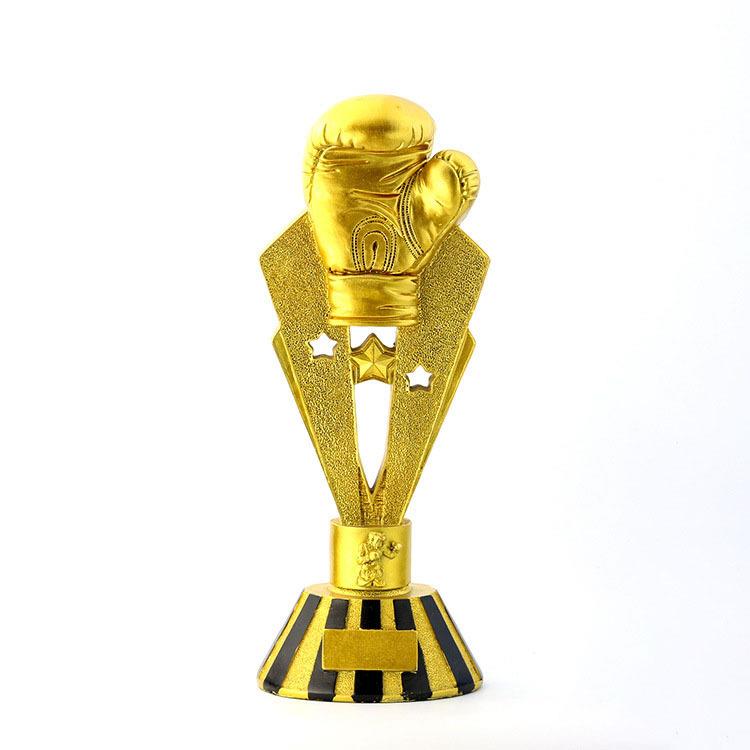 万源欣 2019新款 拳击手套奖杯 校园比赛颁奖奖杯 树脂工艺品