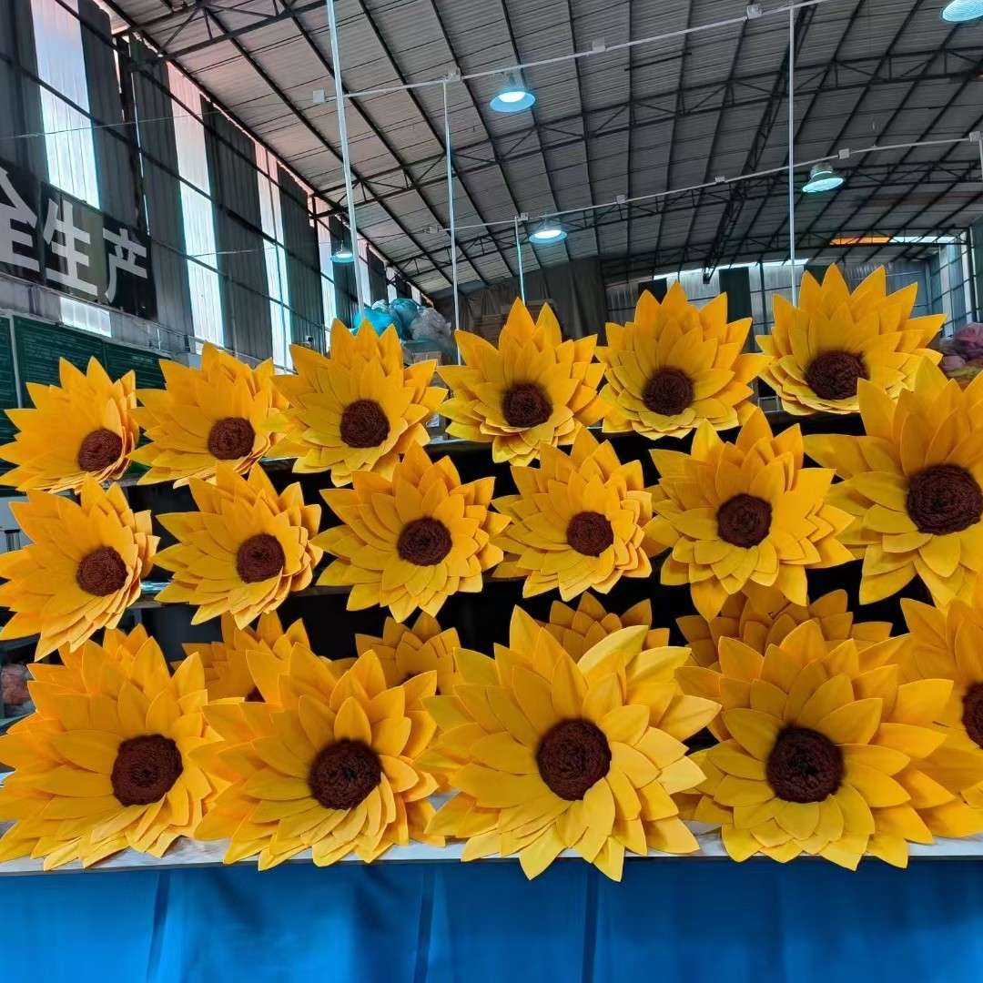手工大型向日葵纸艺花婚庆道具可户外布置假花舞t台现场路引装饰